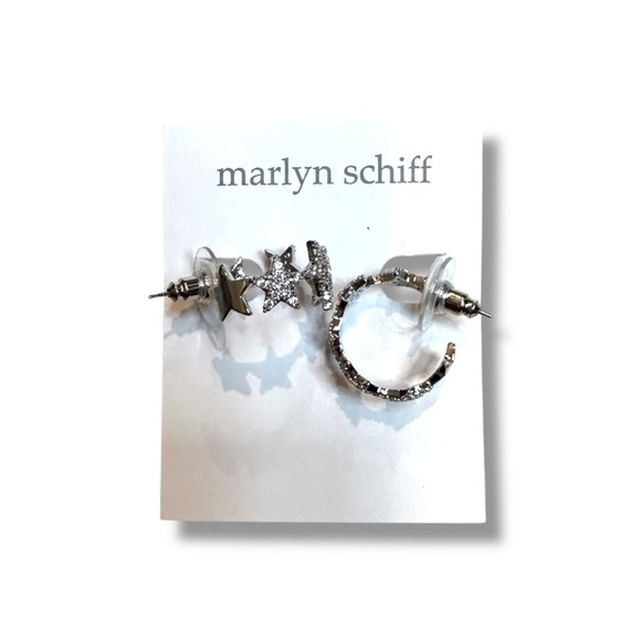 Marlyn Schiff Jewelry - Marlyn Schiff Silver Star Hoop Earrings